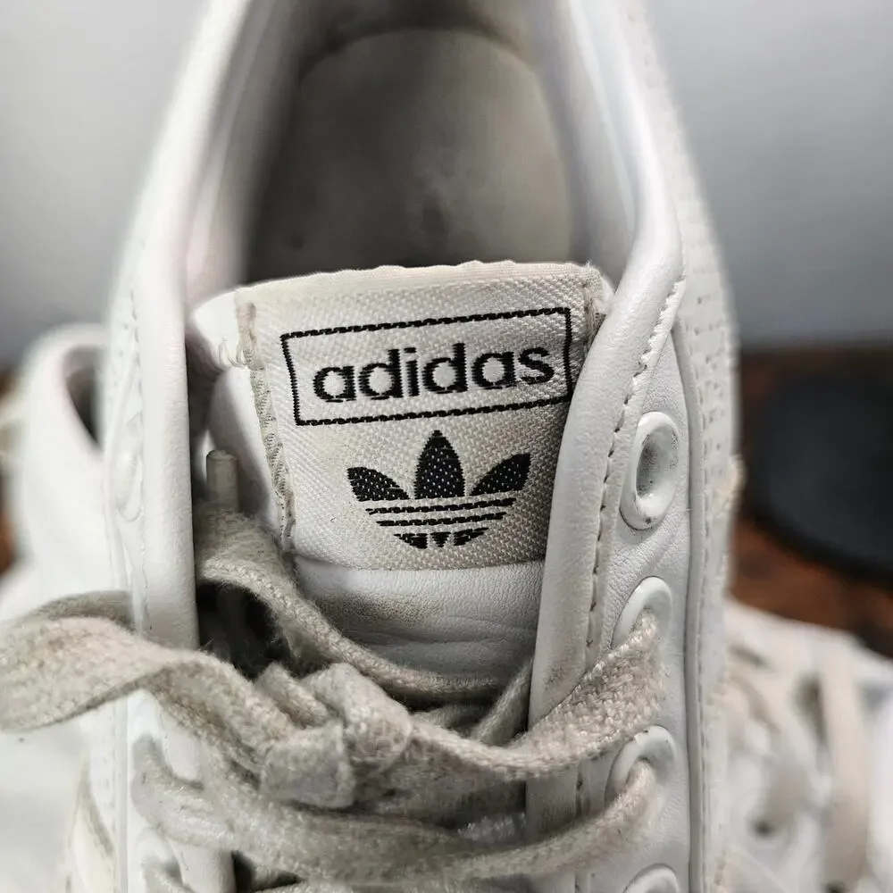 Adidas Women's Nizza Platform Triple White Perforated Sneaker Shoes, Size 10